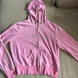 Barbie Pink BeBe crop hoodie